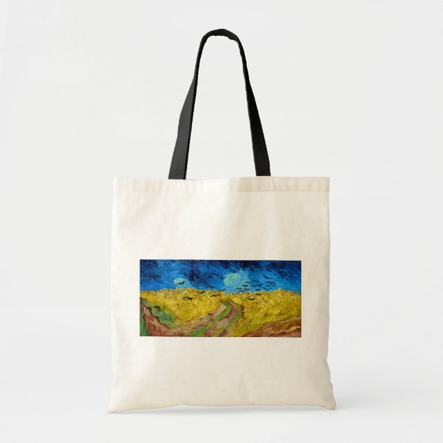 Bolsa Tote Wheatfield com Crows, Van Gogh (Frente)