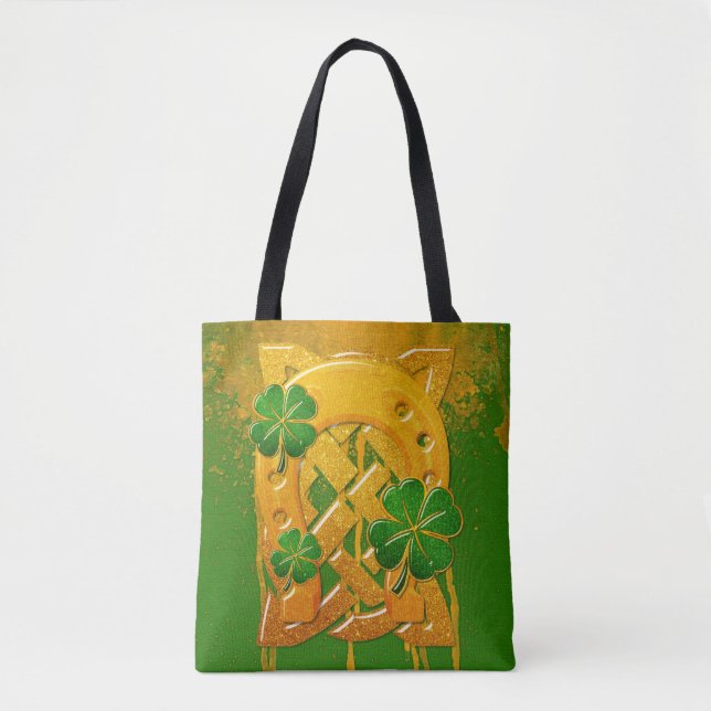 Bolsa Tote Whimsey de 3D divertido irlandês (Frente)