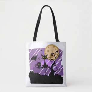 Bolsa Tote Whimsical Cat, Owl e Bat