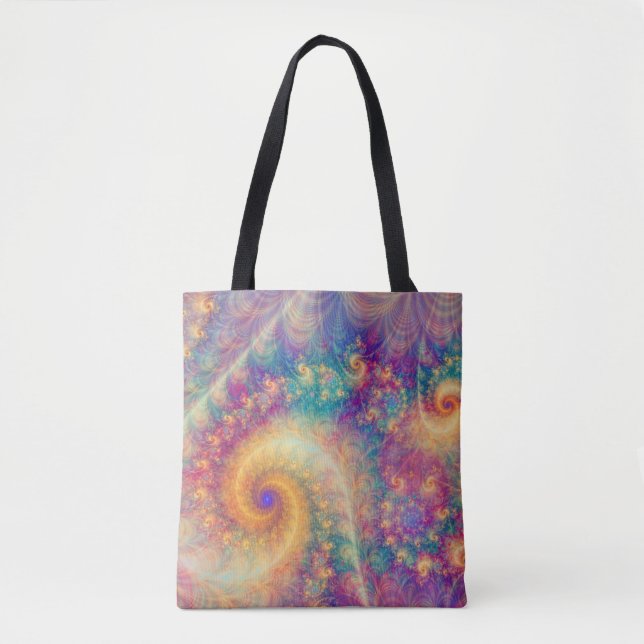 Bolsa Tote Whimsical Fantasy Abstract Fractal Vortex Art (Frente)