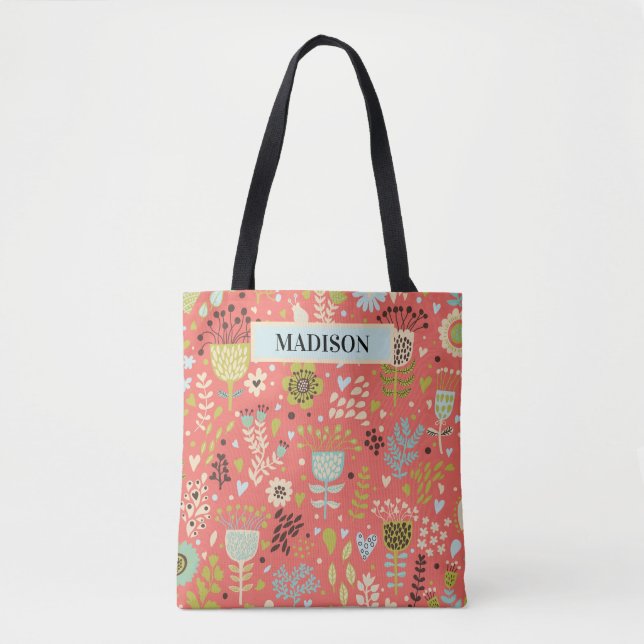 Bolsa Tote Whimsical Floral (Frente)