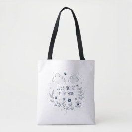 Bolsa Tote Whimsical Floral Soul Quote Line Art