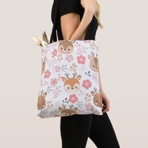 Bolsa Tote Whimsical Folk Art Hedgehog for Nursery