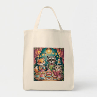 Bolsa Tote Whimsical Forest Café - Cozy Animal Barista Vibes