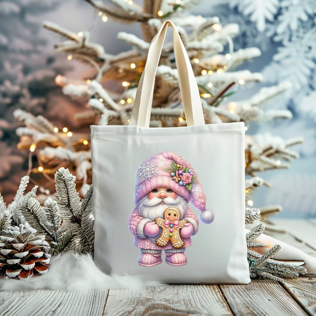 Bolsa Tote Whimsical Gingerbread Christmas Gnome (Criador carregado)