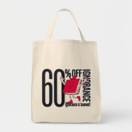 Bolsa Tote Whimsical Ignorance Is Banned Educational Grocery 