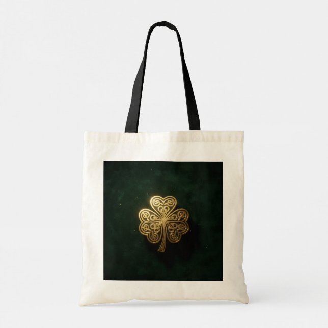 Bolsa Tote Whimsical Leprechaun Pot of Gold Tote Bag (Verso)