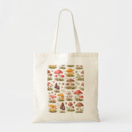 Bolsa Tote Whimsical Mushroom Pattern – Vintage Botanical