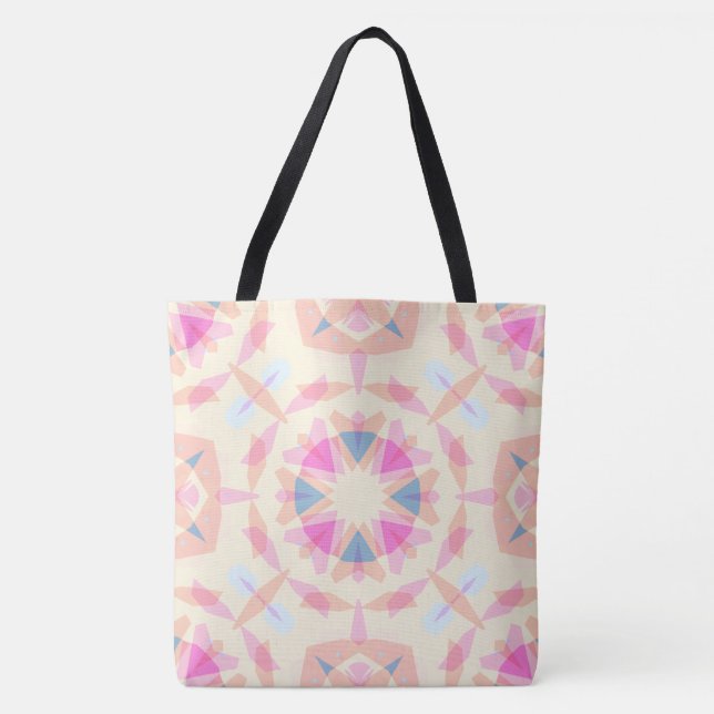 Bolsa Tote Whimsical Pink Blue Star Pattern Dopamine Decor (Frente)