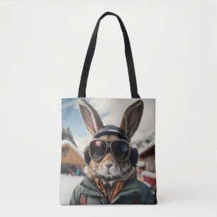 Bolsa Tote Whimsical Snowboard Bunny