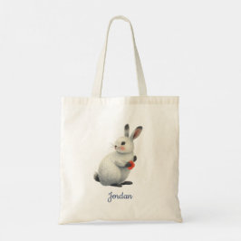 Bolsa Tote Whimsical Watercolor Meadow Easter Bunny