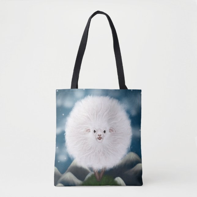 Bolsa Tote Whimsical Wooly: Bobo Super Fluffy Sheep no (Frente)