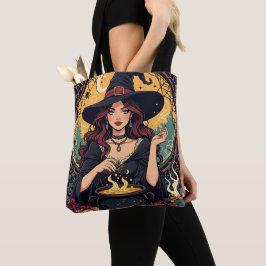 Bolsa Tote Whimsically Enchanting Witch With Spiders