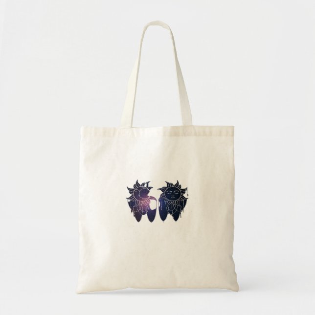 Bolsa Tote Whimsigoth Starry Night Sun Moon Witchy Classic (Frente)