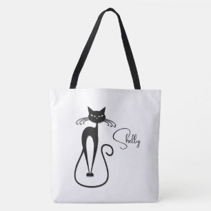 Bolsa Tote Whimsny Black Cat Pessoal