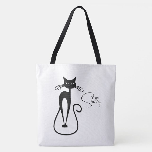Bolsa Tote Whimsny Black Cat Pessoal (Frente)