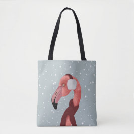 Bolsa Tote Whimsso Cozy Winter Flamingo Com Scarf