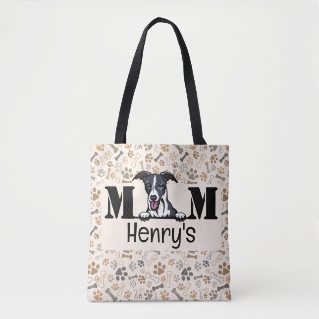 Bolsa Tote Whippet Peeking Personalizado Mãe (Frente)
