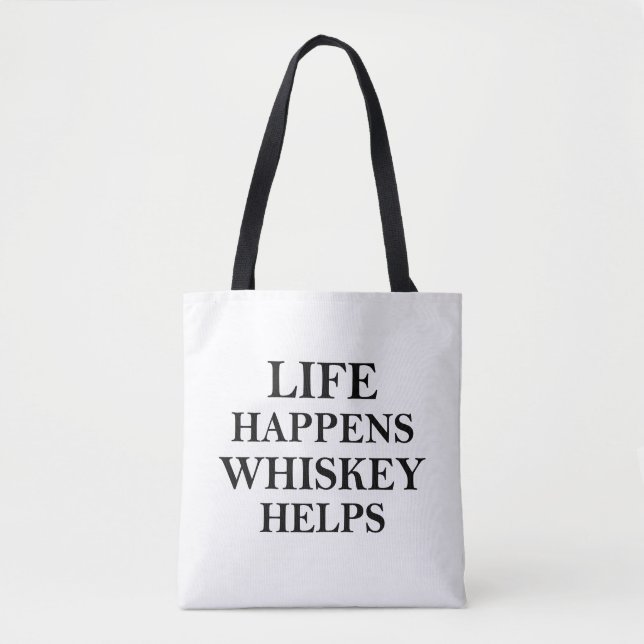 Bolsa Tote Whiskey ajuda a falar álcool engraçado (Frente)