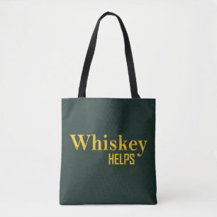 Bolsa Tote Whiskey ajuda álcool engraçado dizendo aspas de uí