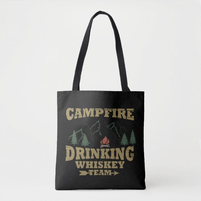 Bolsa Tote Whiskey cita discursos engraçados de camping campe (Frente)
