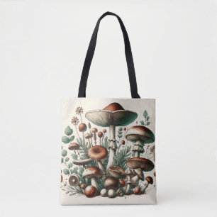 Bolsa Tote Whispering Woods: Padrão De Cogumelo Sem Olhos Col