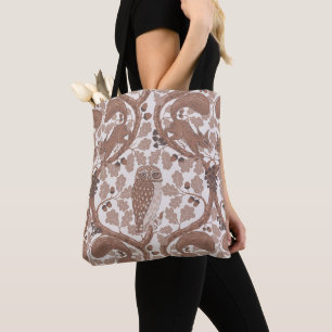 Bolsa Tote Whispers/Corujas e esquilos de madeira no carvalho