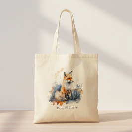 Bolsa Tote Whispers da Raposa Selvagem em Aquarela, personali