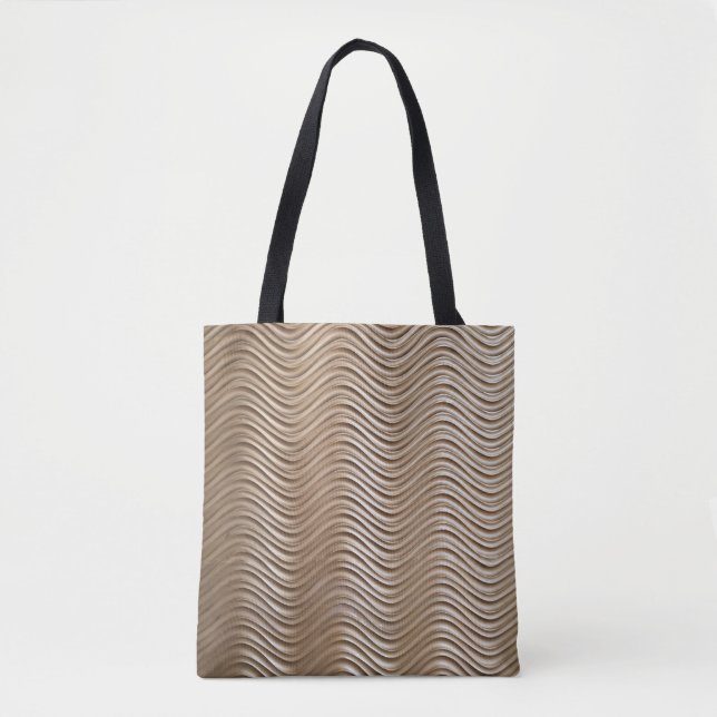 Bolsa Tote White and gray striped textile (Frente)