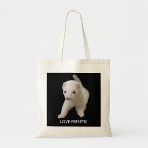 Bolsa Tote White Baby Ferret Love