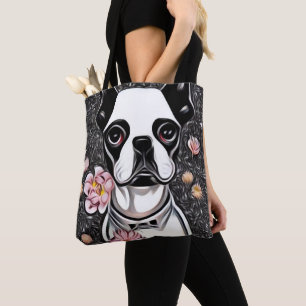 Bolsa Tote White Boston Terrier