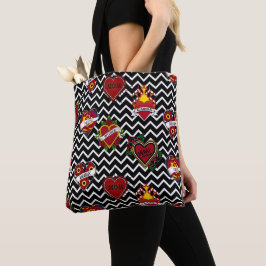 Bolsa Tote White Chevron - Mãe Tattoo