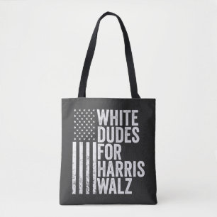Bolsa Tote White Dudes Para Harris Walz American Flag Electio