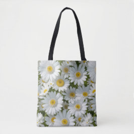 Bolsa Tote White Elegant Daisies
