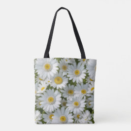 Bolsa Tote White Elegant Daisies