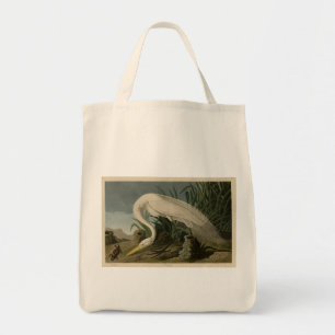 Bolsa Tote White Heron, Egret Excelente, Aves de Audubon da A