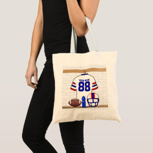 Bolsa Tote White Red Blue Jersey personalizado