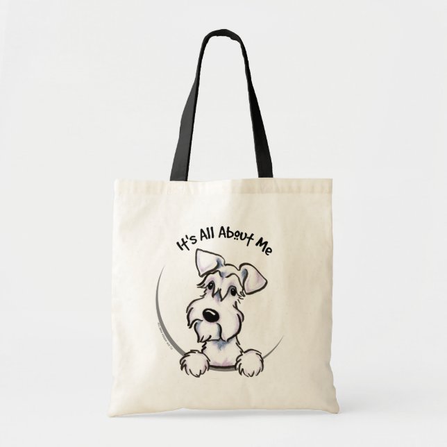 Bolsa Tote White Schnauzer É Tudo Sobre Mim (Frente)