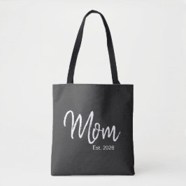Bolsa Tote White Script Established Mom