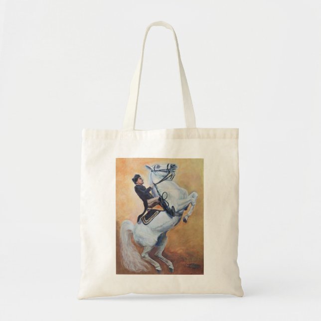 Bolsa Tote White Stallion atua com Dressage Rider (Frente)