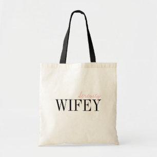 Bolsa Tote Wifey personalizado minimalista da tipografia mode