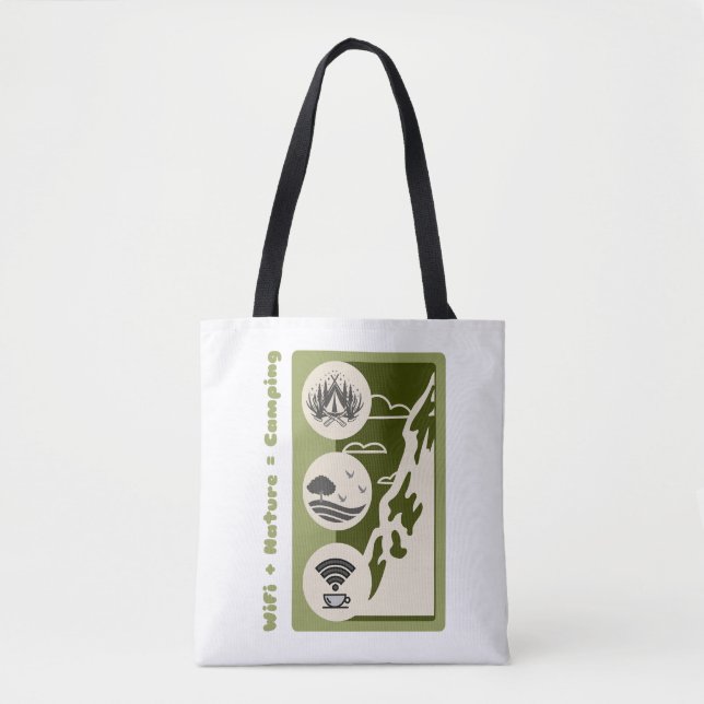 Bolsa Tote WiFi + nature = camping adventure camping (Frente)