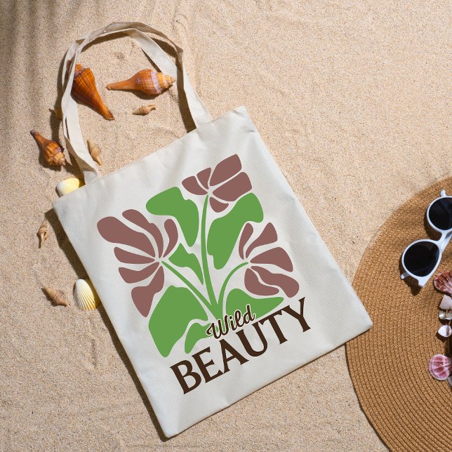 Bolsa Tote Wild Beauty Brown Floral Boho Elegant Grocery (Criador carregado)