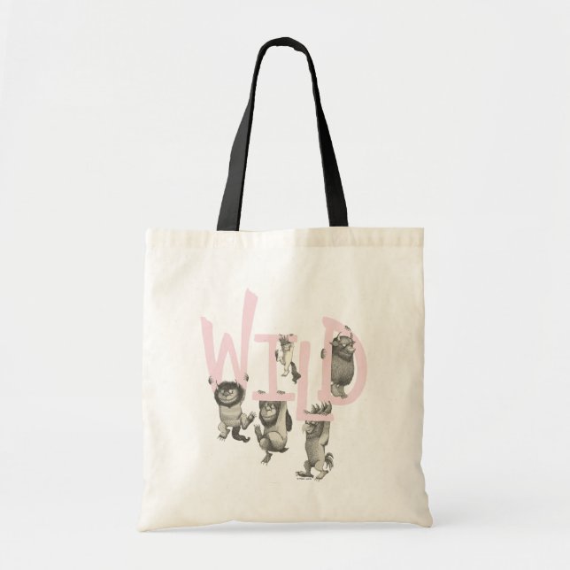 Bolsa Tote WILD | Coisas Selvagens e Máx. - Rosa (Frente)