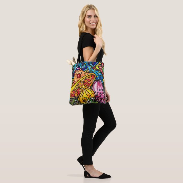 Bolsa Tote Wild & Trippy Mushroom Garden (No(a) Modelo)