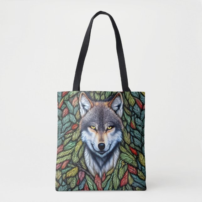 Bolsa Tote Wilderness Woodland Predator Wolf (Frente)