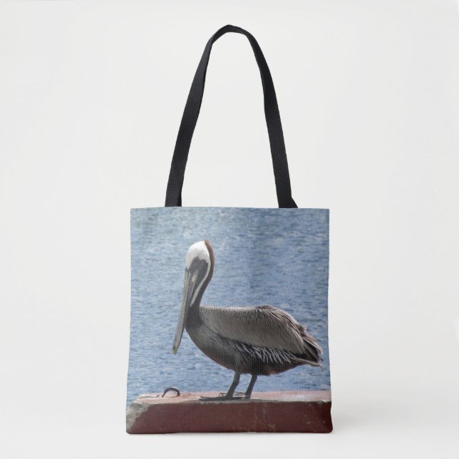 Bolsa Tote Wildlife Brown Pelican Water Photo (Frente)