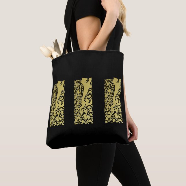 Bolsa Tote Will Bradley Heraldic Lion (Close Up)