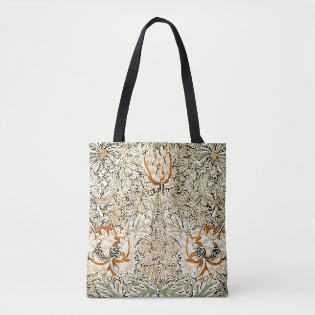 Bolsa Tote William Morris Antique Honeysuckle Floral Classic (Frente)