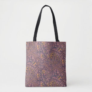 Bolsa Tote William Morris Artichoke Wine e Dourado